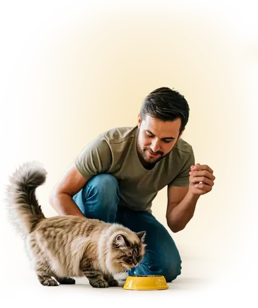 homme avec chat
